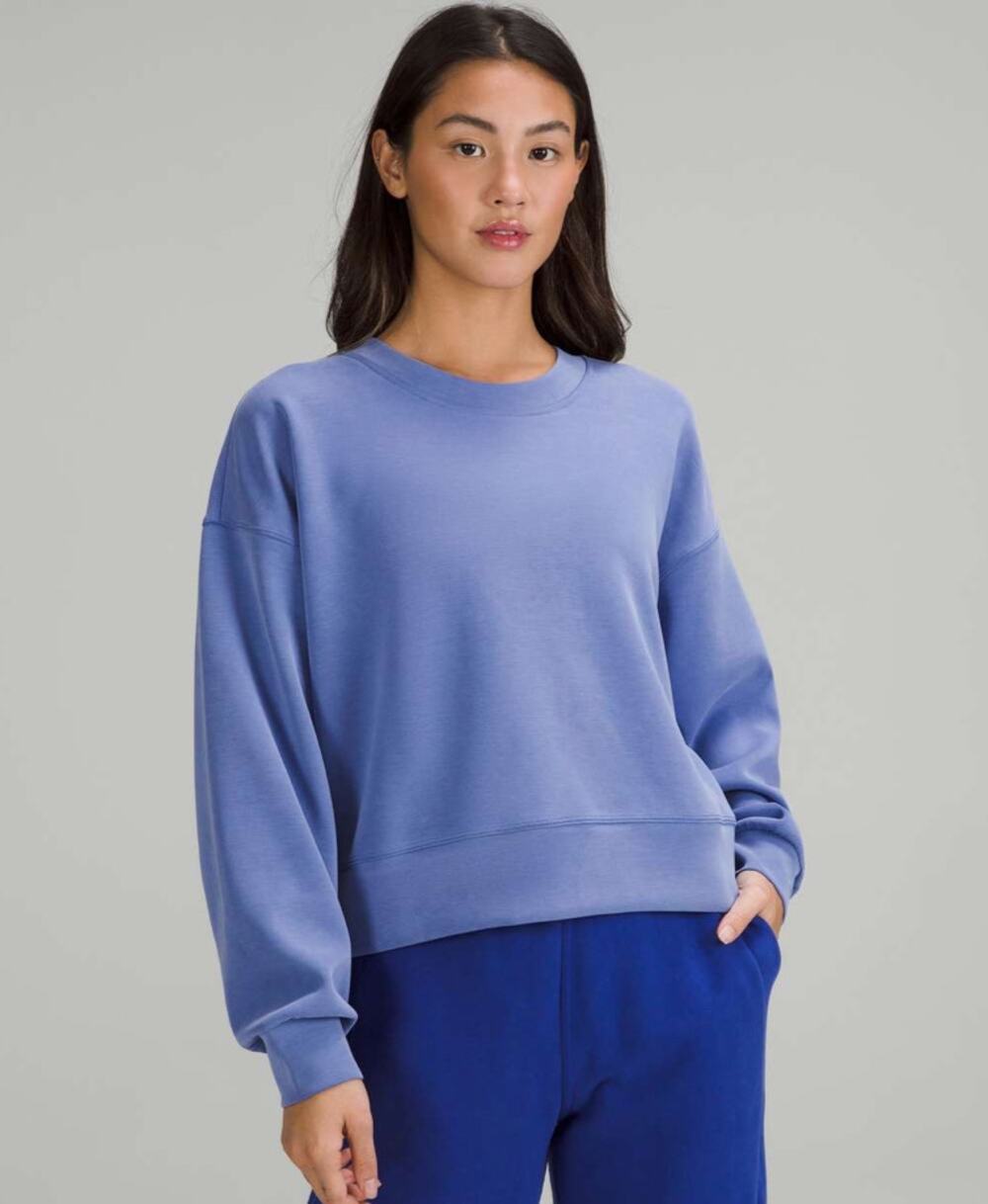 Lululemon Perfectly Oversized Cropped Crew *Softstreme Size 0 Wild Indigo